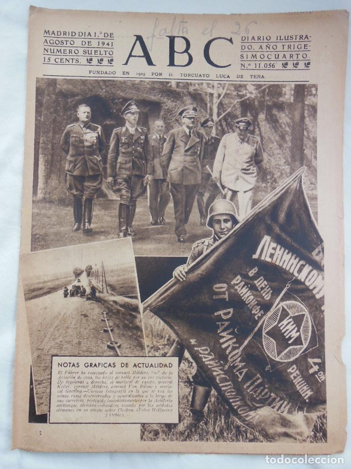 Coleccionismo de Revistas y Peri&oacute;dicos: ABC Diario Ilustrado, 1 de agosto 1941. Segunda Guerra Mundial