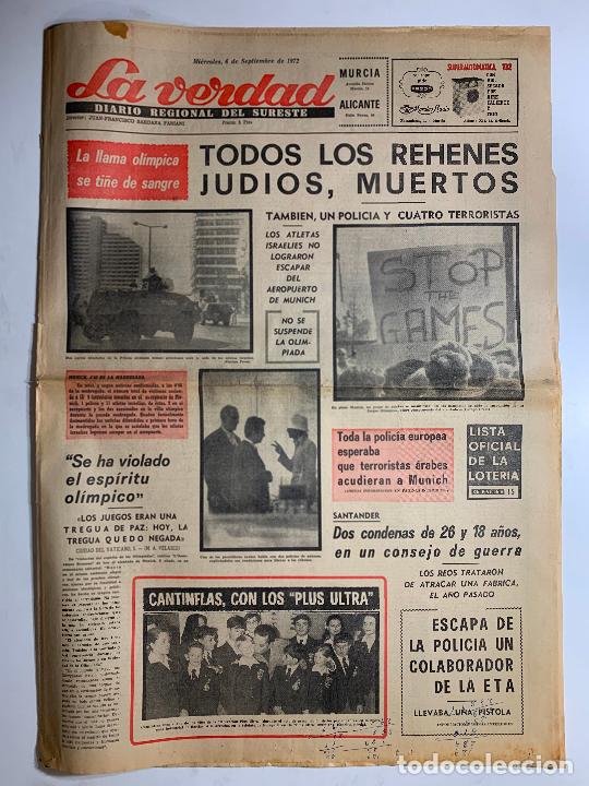 Colecionismo de Revistas e Jornais: ANTIGUO PERIODICO DE LA VERDAD, ALICANTE MURCIA, 6 SEPTIEMBRE 1972