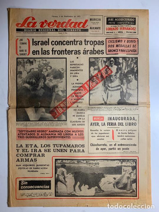 Colecionismo de Revistas e Jornais: ANTIGUO PERIODICO DE LA VERDAD, ALICANTE MURCIA, 8 SEPTIEMBRE 1972