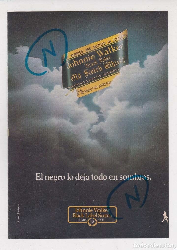 Coleccionismo de Revistas y Peri&oacute;dicos: PUBLICIDAD 1982. ANUNCIO JOHNNIE WALKER BLACK LABEL SCOTCH WHISKY