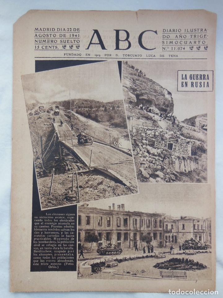 Coleccionismo de Revistas y Peri&oacute;dicos: ABC Diario Ilustrado, 22 de agosto 1941. Segunda Guerra Mundial