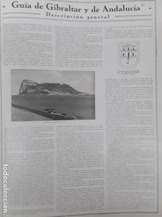 Collezionismo di Riviste e Giornali: GIBRALTAR HISTORIA MONUMENTOS DESCRIPCION HISTORICA CLIMA ALCANTARILLADO PE&Ntilde;ON 3 HOJAS A&Ntilde;O 1930