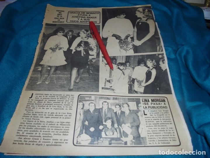 Coleccionismo de Revistas y Peri&oacute;dicos: RECORTE : CAROLINA DE MONACO AYUDA A JOSEFINA BAKER. LINA MORGAN. SEMANA, AGTO 1969 (#)