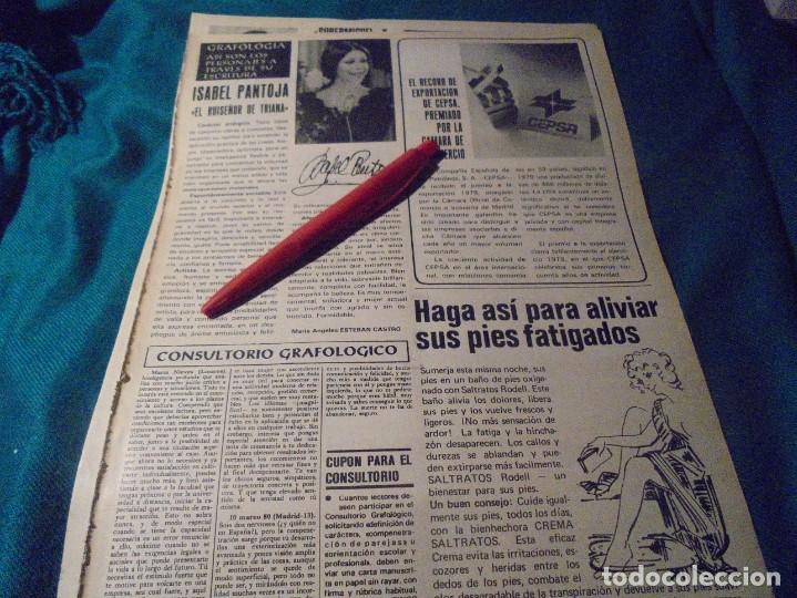 Coleccionismo de Revistas y Peri&oacute;dicos: RECORTE : GRAFOLOGIA : ISABEL PANTOJA. SEMANA, SPTMBRE 1980(#)