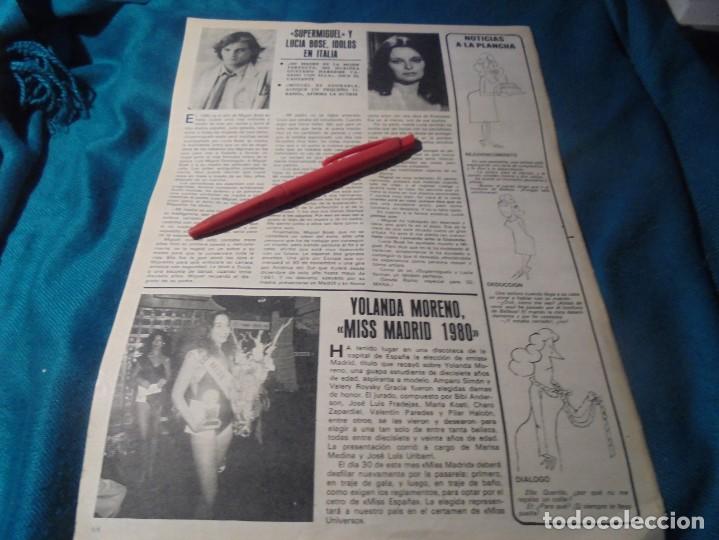 Coleccionismo de Revistas y Peri&oacute;dicos: RECORTE : MIGUEL BOSE, IDOLO EN ITALIA. MISS MADRID 1980. SEMANA, SPTMBRE 1980(#)