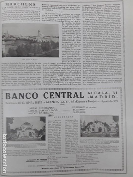 Sammeln von Zeitschriften und Zeitungen: MARCHENA MANUEL RAMON FRAILE ATOHE ALCALDE REFORMAS PROYECTOS AYUNTAMIENTO / BANCO CENTRAL 1930