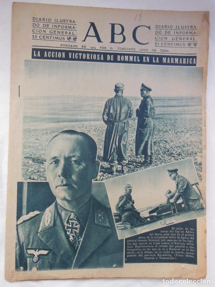 Coleccionismo de Revistas y Peri&oacute;dicos: ABC Diario Ilustrado, 18 de junio 1942. Segunda Guerra Mundial