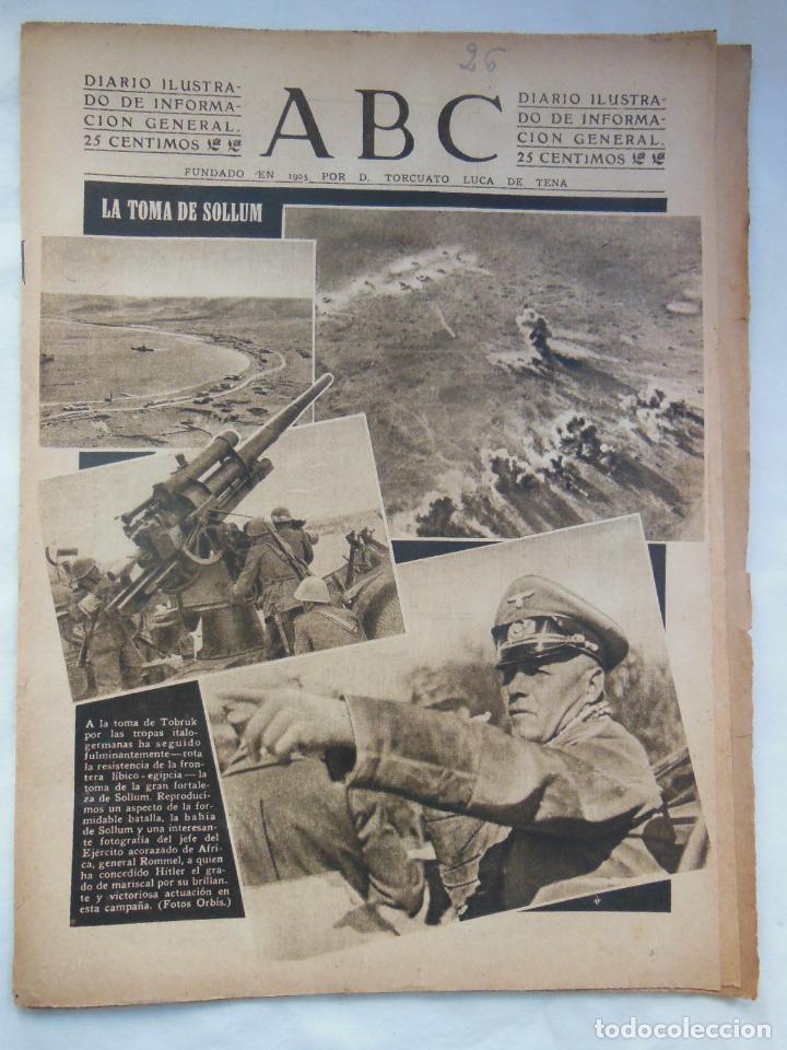 Coleccionismo de Revistas y Peri&oacute;dicos: ABC Diario Ilustrado, 26 de junio 1942. Segunda Guerra Mundial