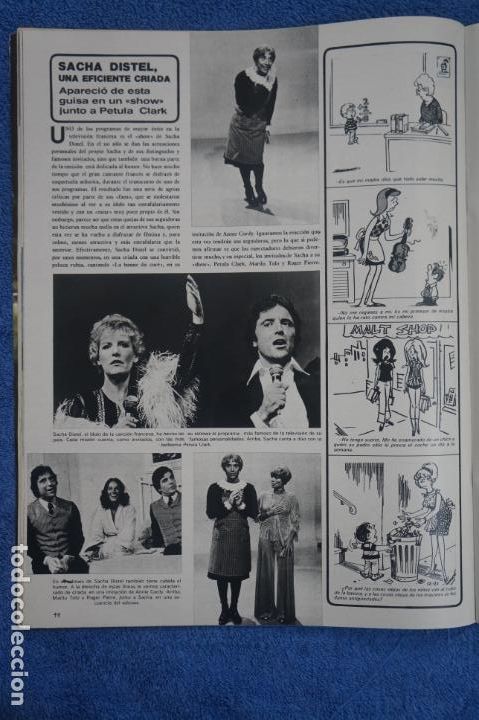 Coleccionismo de Revistas y Peri&oacute;dicos: RECORTE CLIPPING DE SACHA DISTEL REVISTA SEMANA N&ordm; 1844 PAG. 44 L24