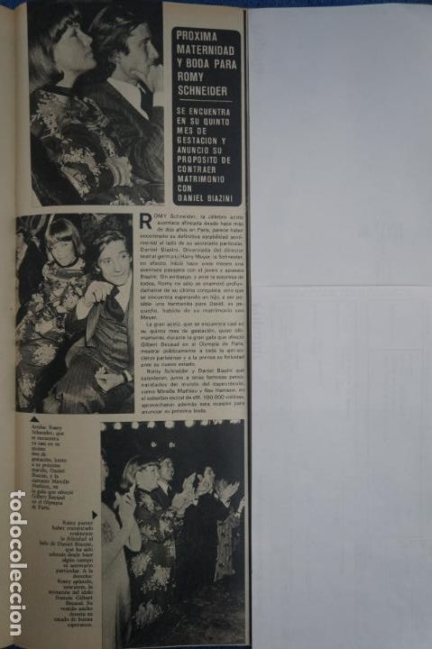 Coleccionismo de Revistas y Peri&oacute;dicos: RECORTE CLIPPING DE ROMI SCHNEIDER Y DANIEL BIAZINI REVISTA SEMANA N&ordm; 1869 PAG. 37 L27