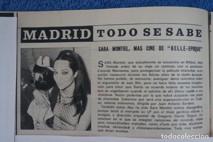 Coleccionismo de Revistas y Peri&oacute;dicos: RECORTE CLIPPING DE SARA MONTIEL REVISTA SEMANA N&ordm; 1612 PAG. 22 L27