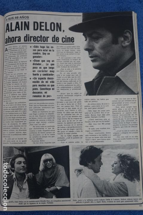 Coleccionismo de Revistas y Peri&oacute;dicos: RECORTE CLIPPING DE ALAIN DELON REVISTA SEMANA N&ordm; 2154 PAG. 43 L26