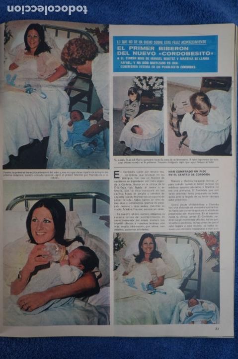 Coleccionismo de Revistas y Peri&oacute;dicos: RECORTE CLIPPING DE MANUEL BENITEZ EL CORDOBES Y MARTINA REVISTA SEMANA N&ordm; 1867 PAG. 23-24 L26