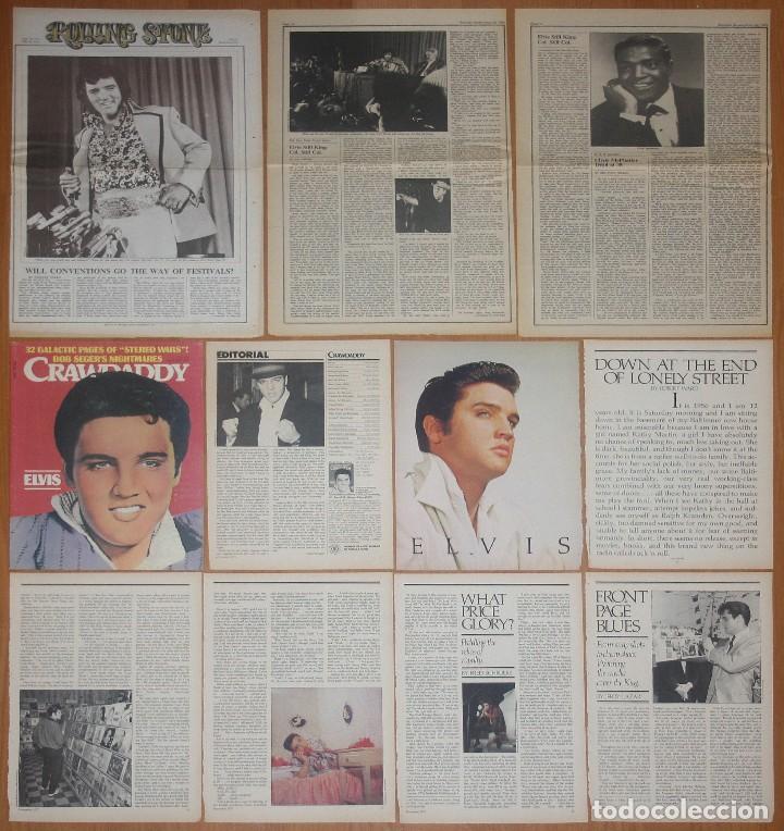 Coleccionismo de Revistas y Peri&oacute;dicos: ELVIS PRESLEY lote prensa USA clippings 1970s magazine press articles photos crawdaddy
