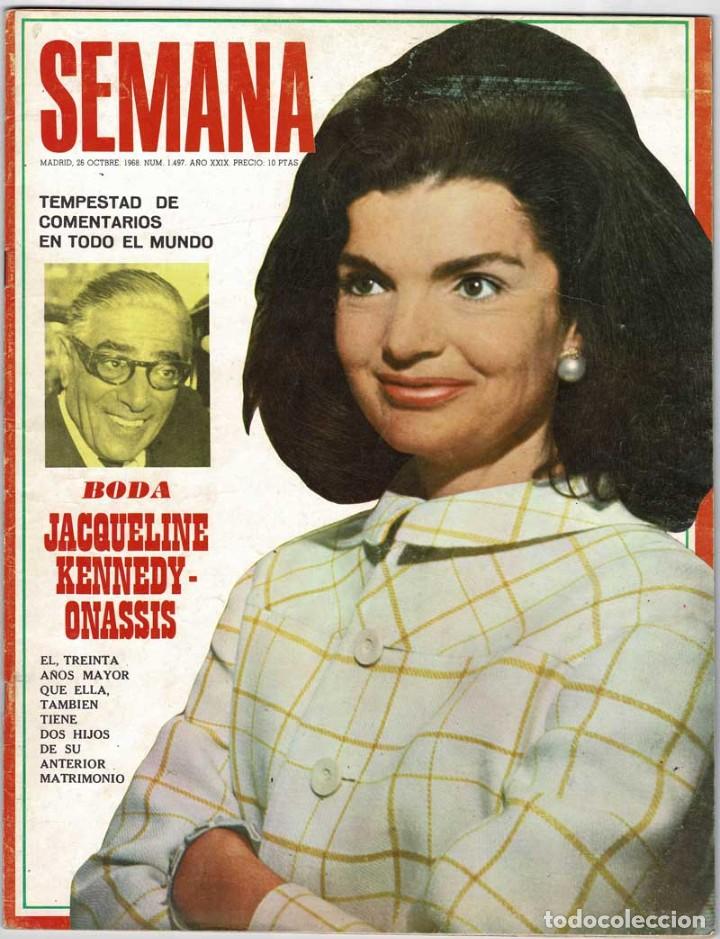 Coleccionismo de Revistas y Peri&oacute;dicos: Revista Semana No. 1497. 26 octubre 1968. Boda Jacqueline Kennedy-Onassis