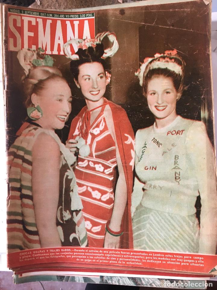 Coleccionismo de Revistas y Peri&oacute;dicos: 6 REVISTAS SEMANA una de: 1947, 1948, 1949, 1956, 1957