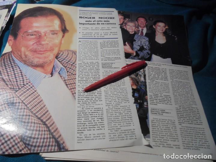 Coleccionismo de Revistas y Peri&oacute;dicos: RECORTE : ROGER MOORE CON SU FAMILIA. SEMANA, FBRO 1989(#)