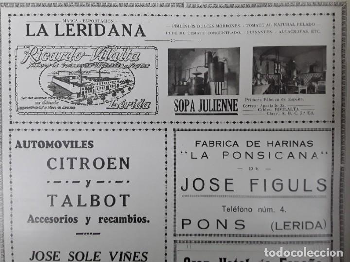 Collezionismo di Riviste e Giornali: FABRICA CONSERVAS VEGETALES LA LERIDANA RICARDO VILALTA LERIDA / FABRICA HARINAS JOSE FIGULS PONS