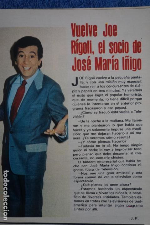 Coleccionismo de Revistas y Peri&oacute;dicos: RECORTE CLIPPING DE JOE RIGOLI REVISTA SEMANA N&ordm; 2152 PAG. 85 L25