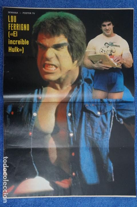 Coleccionismo de Revistas y Peri&oacute;dicos: RECORTE CLIPPING DE POSTER DE LOU FERRIGNO EL INCREIBLE HULK REVISTA SEMANA N&ordm; 2141 PAG. 44-45 L25
