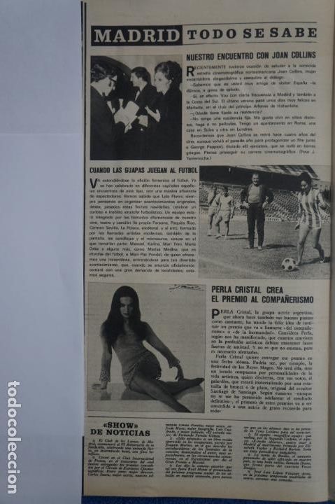 Collection Magazines and Newspapers: RECORTE CLIPPING DE JOAN COLLINS CARMEN SEVILLA PERLA CRISTAL REVISTA SEMANA N&ordm; 1611 PAG. 42 L25