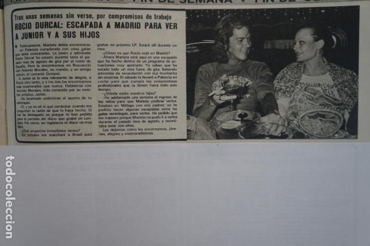 Coleccionismo de Revistas y Peri&oacute;dicos: RECORTE CLIPPING DE ROCIO DURCAL Y JUNIOR REVISTA SEMANA N&ordm; 1856 PAG. 53 L28