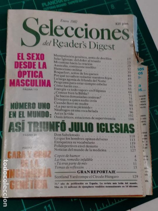 Coleccionismo de Revistas y Peri&oacute;dicos: SELECCIONES DEL READER&acute;S DIGEST -ENERO 1982-JULIO IGLESIAS-SEXO DESDE LA OPTICA MASCULINA