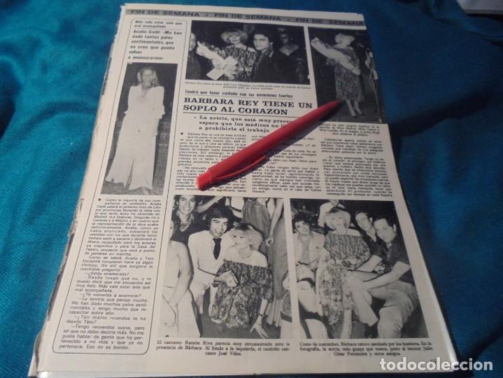 Coleccionismo de revistas y peri&oacute;dicos: RECORTE : BARBARA REY CON RAMON RIVA. ANALIA GADE . SEMANA, JUNIO 1977(#)