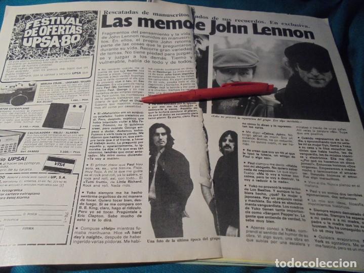 Coleccionismo de Revistas y Peri&oacute;dicos: RECORTE : LAS MEMORIAS DE JOHN LENNON. PROTAGONISTAS, DCMBRE 1980(#)