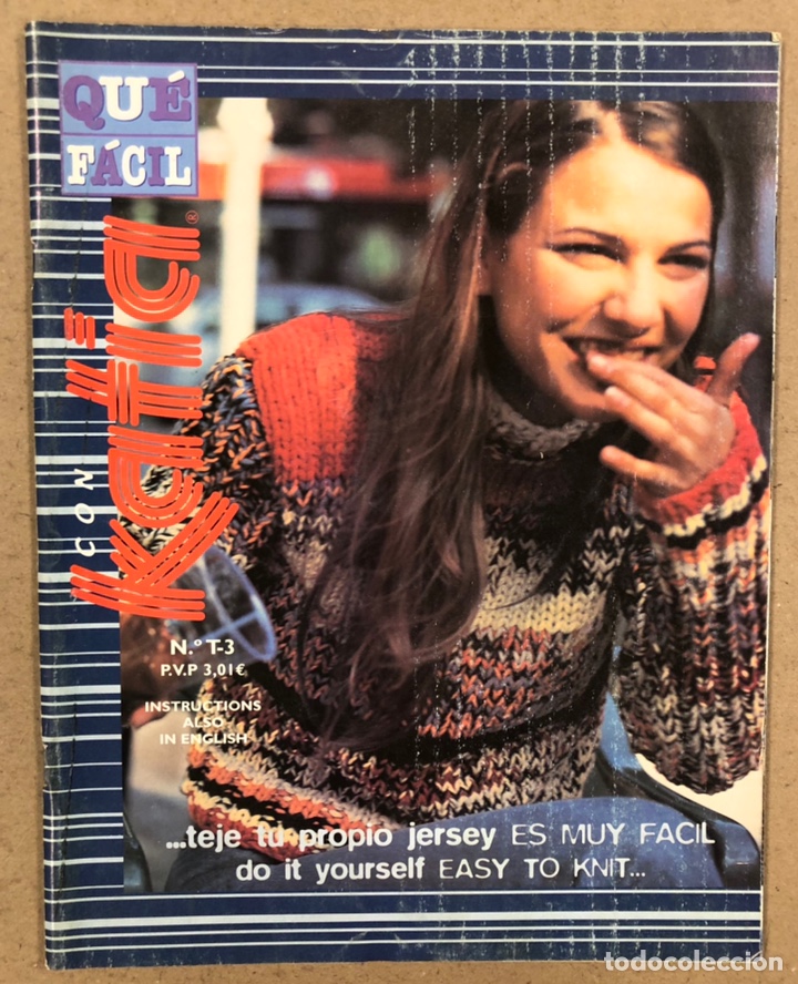 Colecionismo de Revistas e Jornais: QU&Eacute; F&Aacute;CIL CON KATIA N&deg; T-3. TEJE TU PROPIO JERSEY.