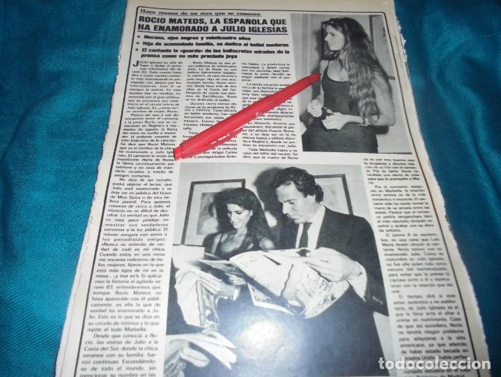 Coleccionismo de Revistas y Peri&oacute;dicos: RECORTE : ROCIO MATEOS, NUEVO AMOR DE JULIO IGLESIAS. SEMANA, SPTMBRE 1983 (#)