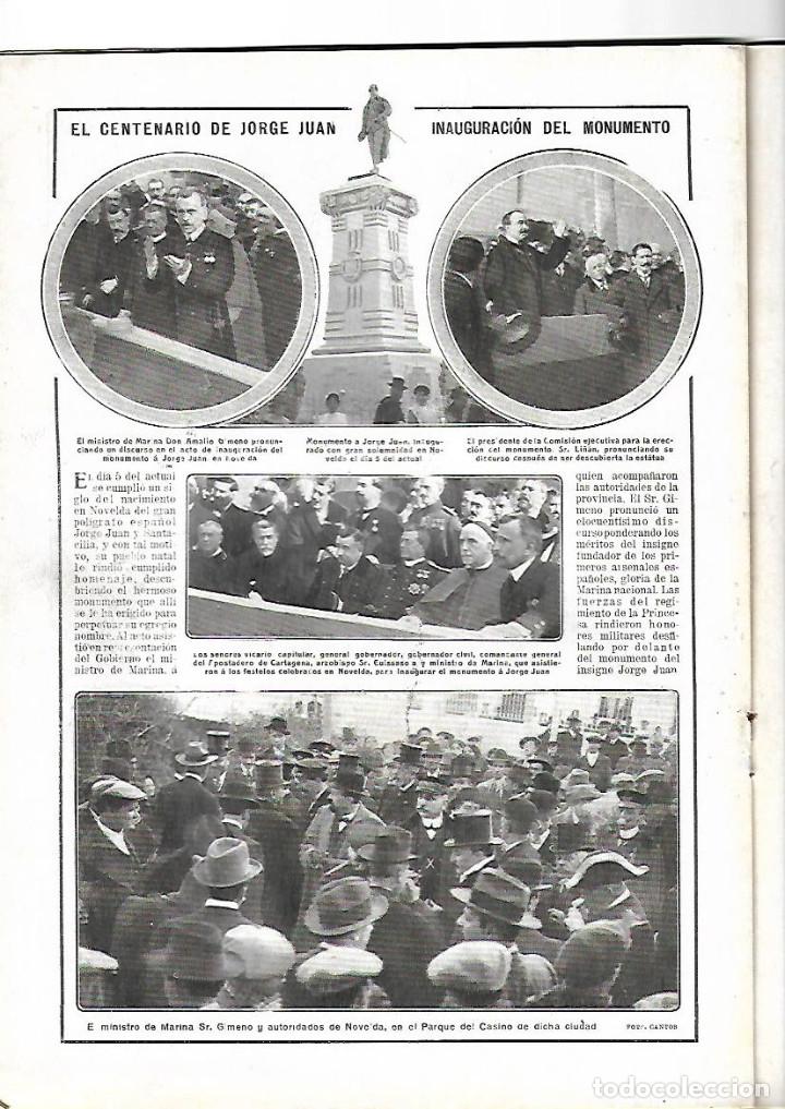 Collectionnisme de Revues et Journaux: 1913 NOVELDA MONUMENTO JORGE JUAN REYES MAGOS BCNA JUGUETE NAUFRAGIO FUENTERRABIA VAPOR CONSTANTINO
