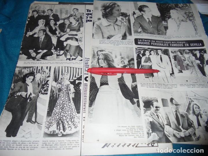 Coleccionismo de revistas y peri&oacute;dicos: RECORTE : FERIA DE SEVILLA : ROCIO MARTIN, MISS ESPA&Ntilde;A. LOLA FLORES. SEMANA, MAYO 1973 (#)
