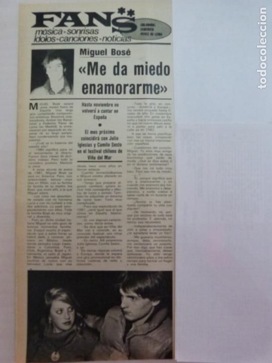 Coleccionismo de Revistas y Peri&oacute;dicos: RECORTE CLIPPING DE MIGUEL BOS&Eacute; SEMANA N&ordm; 2137 PAG. 64 L29