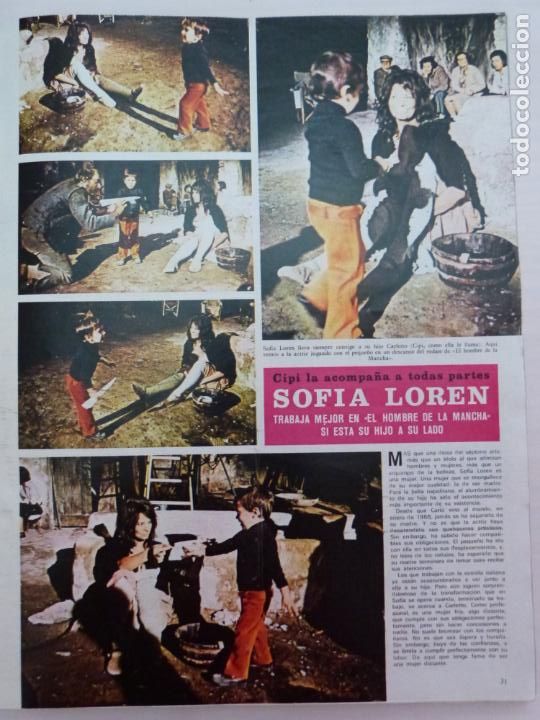 Coleccionismo de Revistas y Peri&oacute;dicos: RECORTE CLIPPING DE SOFIA LOREN SEMANA N&ordm; 1678 PAG. 31 AL 33 L29
