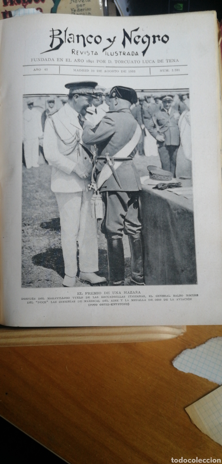 Collection Magazines and Newspapers: Blanco y negro 1935 3 numeros encuadernados en holandesa piel muda 2199 2201 2202. no conserva port