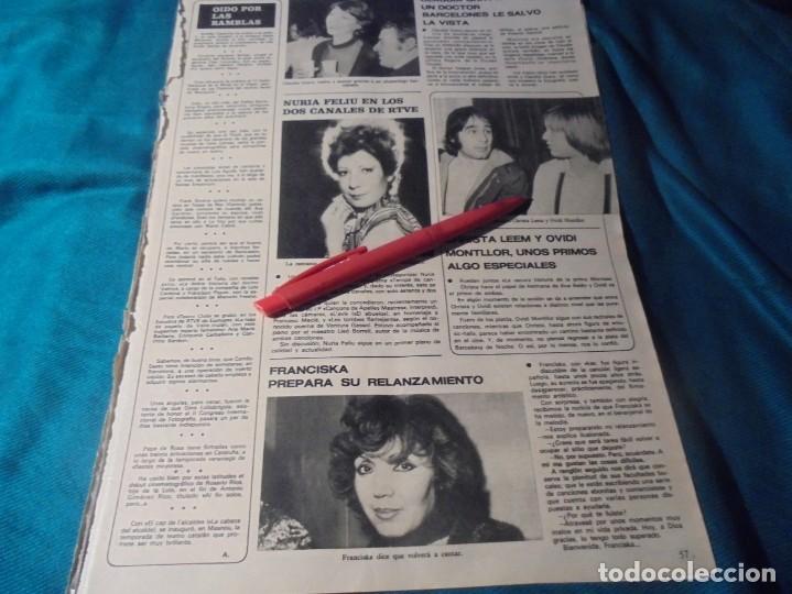 Coleccionismo de Revistas y Peri&oacute;dicos: RECORTE : NURIA FELIU. OVIDI MONTLLOR. FRANCISKA. SEMANA, MARZO 1977(#)