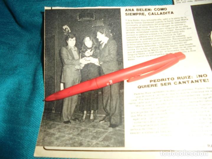 Coleccionismo de Revistas y Peri&oacute;dicos: RECORTE : ANA BELEN, PREMIO SANBRASIL. SEMANA, FBRO 1979 (#)