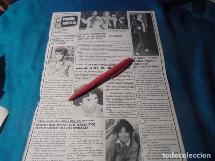 Coleccionismo de Revistas y Peri&oacute;dicos: RECORTE : VICTORIA VERA. MIGUEL RIOS. MARILINA ROSS. SEMANA, OCTBRE 1977(#)