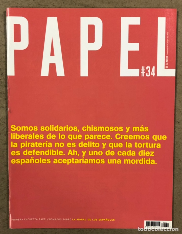Coleccionismo de revistas y peri&oacute;dicos: PAPEL DE EL MUNDO N&deg; 34 (2016). VICTORIA ABRIL, ELENA HERRERO BEAUMONT,...