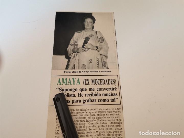 Coleccionismo de Revistas y Peri&oacute;dicos: AMAYA EX MOCEDADES COMO SOLISTA RECORTE REVISTA A&Ntilde;O 1985