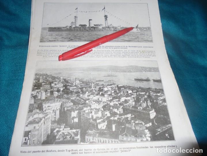 Coleccionismo de Revistas y Peri&oacute;dicos: RECORTE : EL ACORAZADO JAIME I, EN CONSTANTINOPLA. MUNDO GRAFICO, NVMBRE 1922