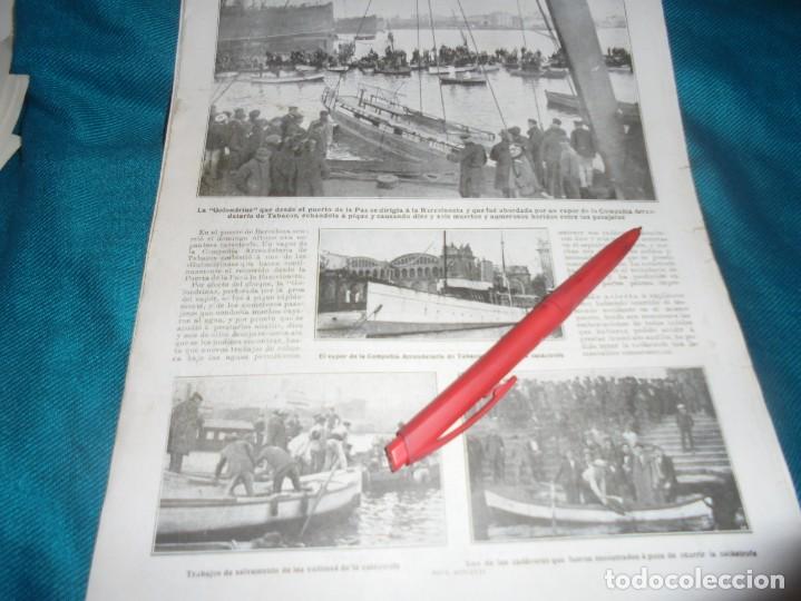 Coleccionismo de Revistas y Peri&oacute;dicos: RECORTE : PUERTO DE BARCELONA, ABORDAJE . MUNDO GRAFICO, NVMBRE 1922