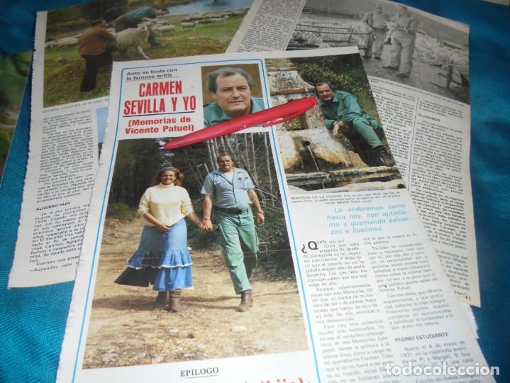 Coleccionismo de Revistas y Peri&oacute;dicos: RECORTE : CARMEN SEVILLA Y YO. MEMORIAS DE VICENTE PATUEL. SEMANA, JUNIO 1985(#)