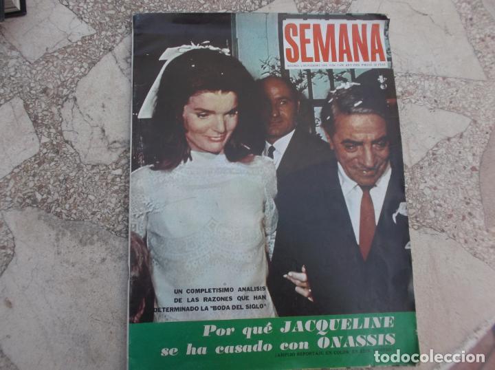 Coleccionismo de Revistas y Peri&oacute;dicos: semana n&ordm; 1498, 1968, la boda del siglo, jacqueline y onasis, claudia cardinale,
