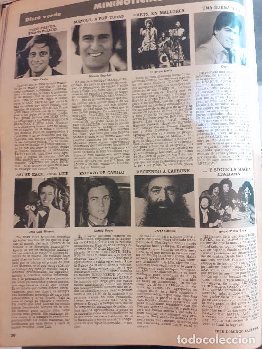 Coleccionismo de revistas y peri&oacute;dicos: CAMILO SESTO JOSE LUIS MORENO MATIA BAZAR DARTS MANOLO ESCOBAR PACO PASTOR JORGE CAFRUNE