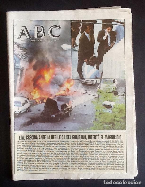 Coleccionismo de Revistas y Peri&oacute;dicos: DIARIO - ABC- 1995 ATENTADO CONTRA AZNAR. EL ENVIO ESTA INCLUIDO EN EL PRECIO.