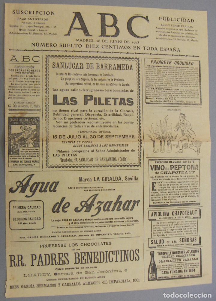 Coleccionismo de Revistas y Peri&oacute;dicos: P&Aacute;GINA DE PUBLICIDAD ABC - RECORTE A&Ntilde;O 1903