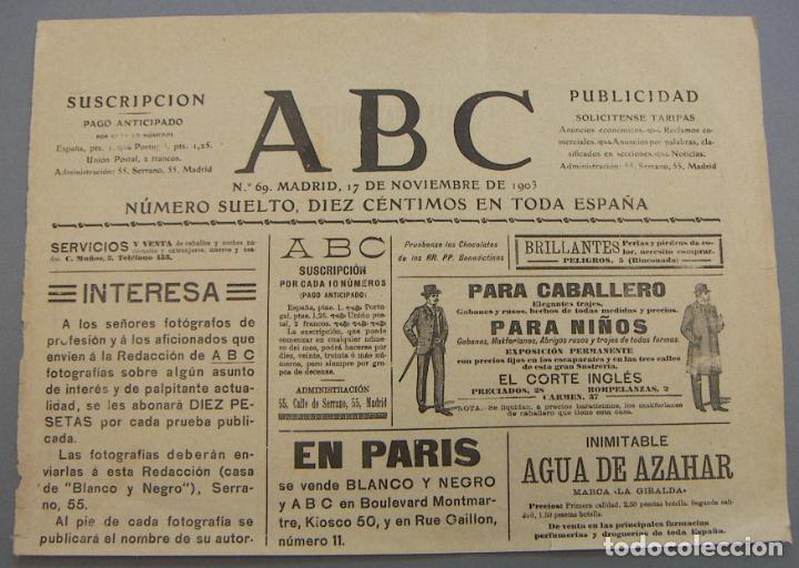 Coleccionismo de Revistas y Peri&oacute;dicos: P&Aacute;GINA DE PUBLICIDAD ABC - RECORTE A&Ntilde;O 1903