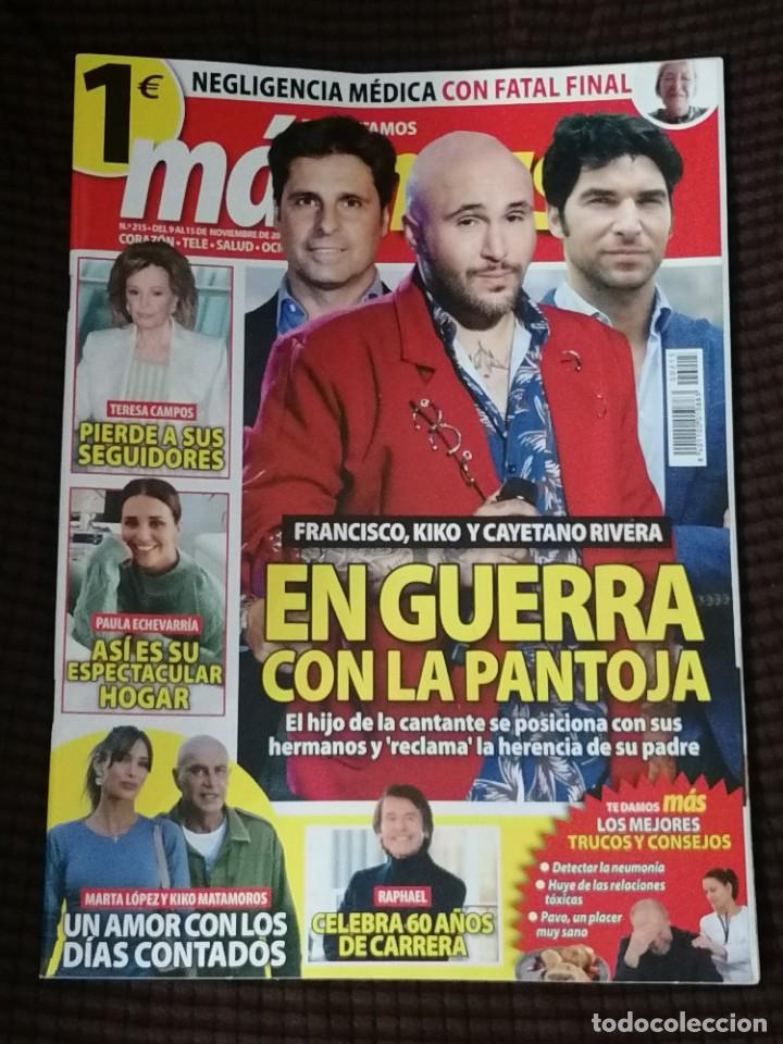 Coleccionismo de Revistas y Peri&oacute;dicos: REVISTA M&Aacute;S NOTICIAS N&ordm; 215 - Del 9 al 15 de noviembre de 2020 - HERMANOS RIVERA / TERESA CAMPOS /..